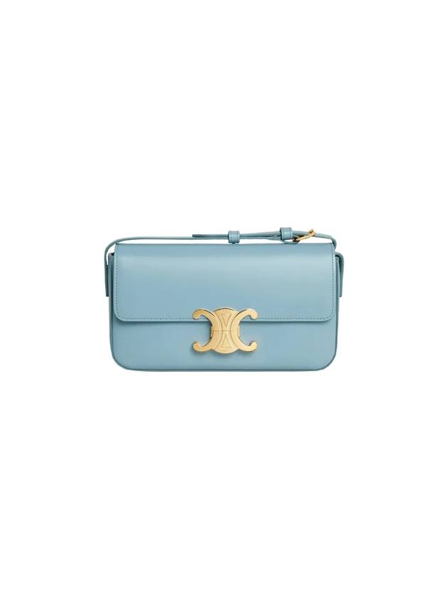 Claude Shiny Calfskin Shoulder Bag Blue - CELINE - BALAAN 5