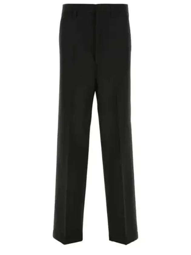 Gabardine Wool Loose Fit Wide Pants Black - AMI - BALAAN 2