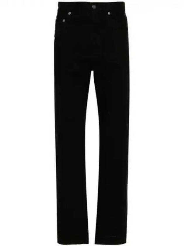 Denim Cotton Straight Jeans Black - SAINT LAURENT - BALAAN 2