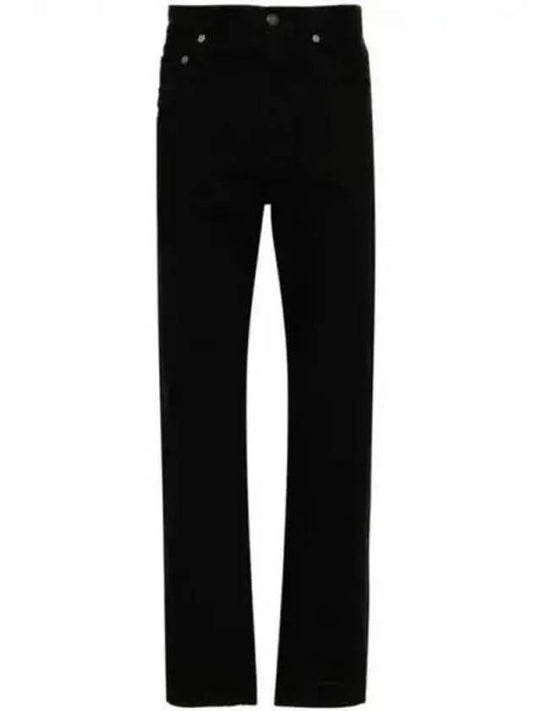 Denim Cotton Straight Jeans Black - SAINT LAURENT - BALAAN 2