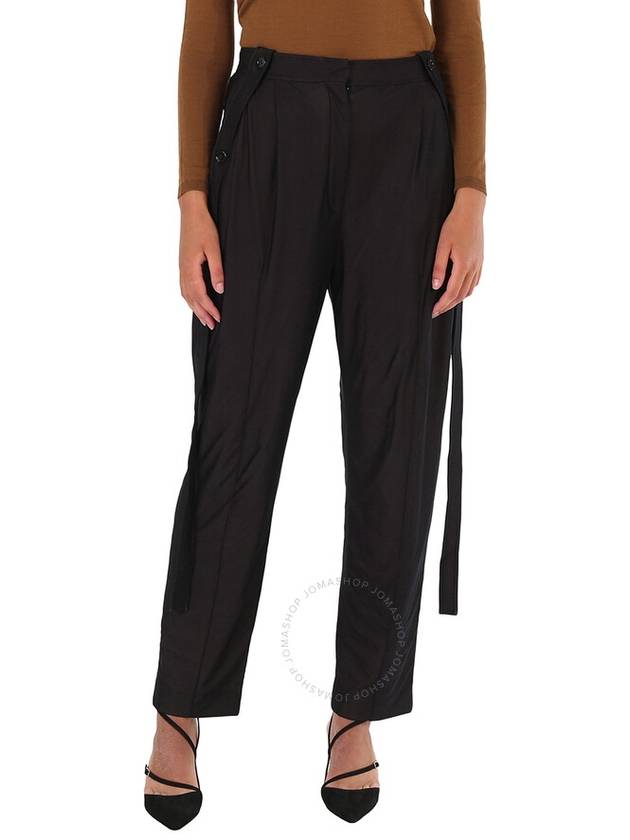 Chiffon Jersey Straight Pants Black - BURBERRY - BALAAN 2