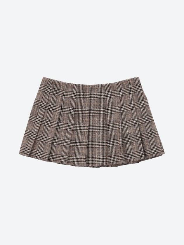 Triangle Logo Belt Mini Pleated Skirt Brown - PRADA - BALAAN 9