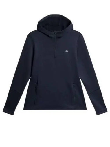 Women's Aerial Quarter Zip Hoodie Navy - J.LINDEBERG - BALAAN 1