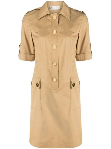 Camp Button Up Midi Dress Safari Sand - TORY BURCH - BALAAN 1