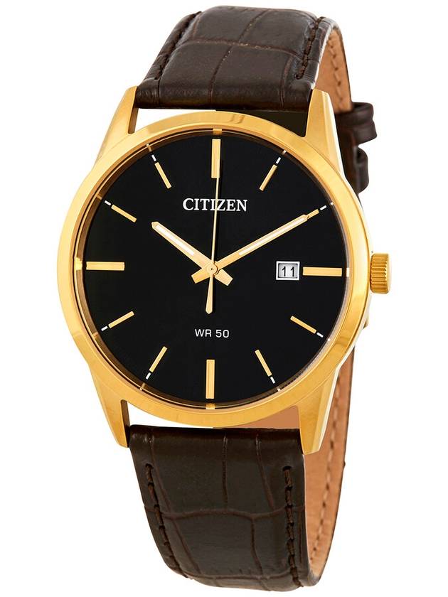 Citizen Quartz Black Dial Dark Brown Leather Men's Watch BI5002-06E - CITIZEN - BALAAN 1