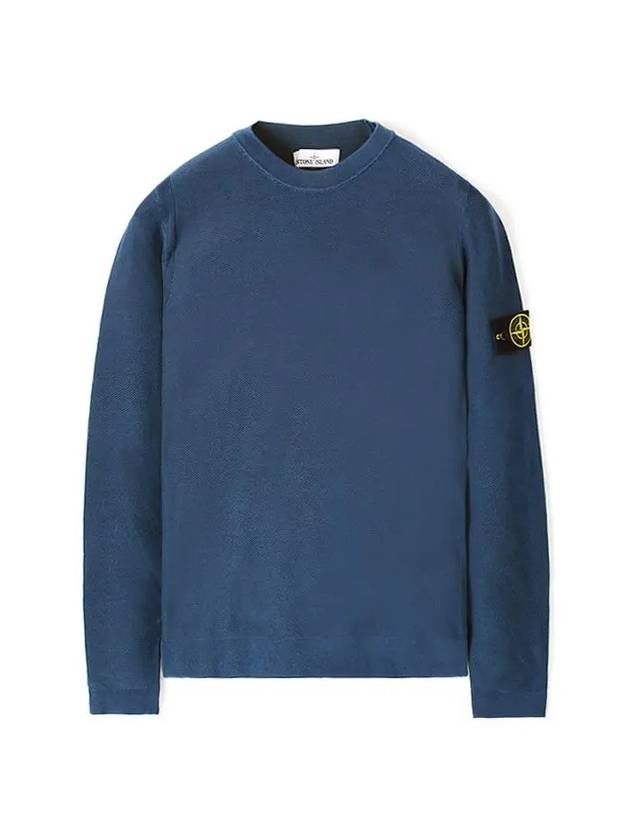 Wappen Patch Crew Neck Cotton Knit Top Navy - STONE ISLAND - BALAAN 2