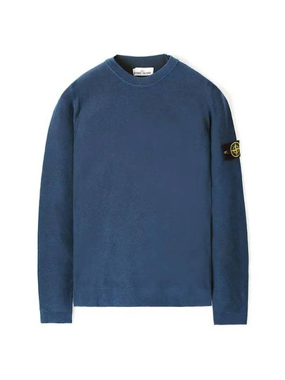 Wappen Patch Crew Neck Cotton Knit Top Navy - STONE ISLAND - BALAAN 2