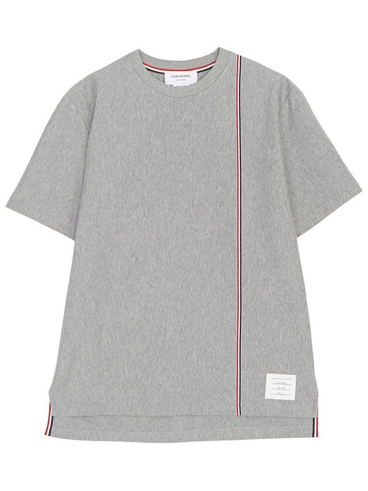 RWB Stripe Cotton Short Sleeve T-shirt Grey - THOM BROWNE - BALAAN 2