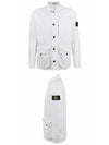 Brushed Cotton Canvas Old Effect Jacket White - STONE ISLAND - BALAAN 5