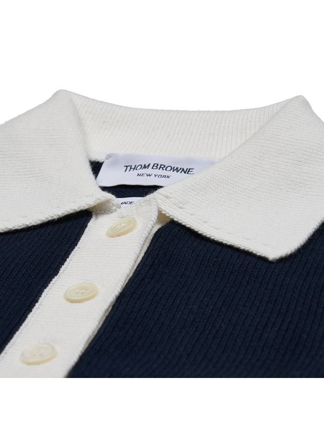 Cotton 4-Bar Hector Polo T- Shirt Navy - THOM BROWNE - BALAAN 7