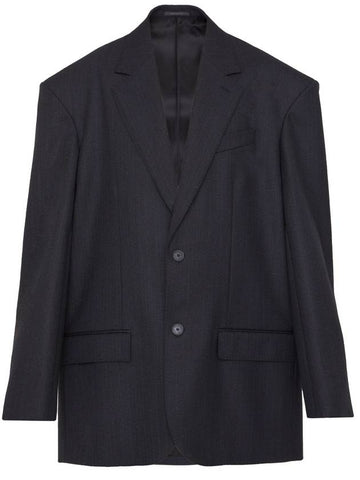 Pinstripe Wool Blazer Jacket Black - BALENCIAGA - BALAAN 1