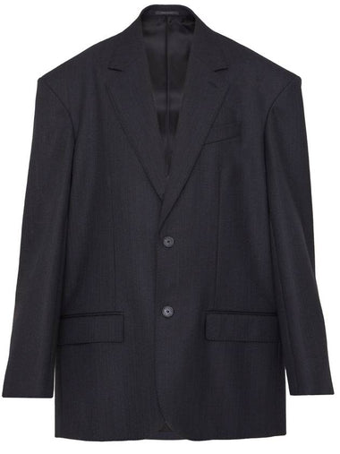 Pinstripe Wool Blazer Jacket Black - BALENCIAGA - BALAAN 1