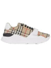 Vintage Check And Leather Sneakers White Archive Beige - BURBERRY - BALAAN 2