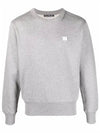 Logo Patch Regular Fit Crew Neck Sweatshirt Light Grey - ACNE STUDIOS - BALAAN 2