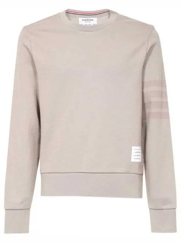 Classic Loopback Tonal 4 Bar Crewneck Knit Top Beige - THOM BROWNE - BALAAN 2