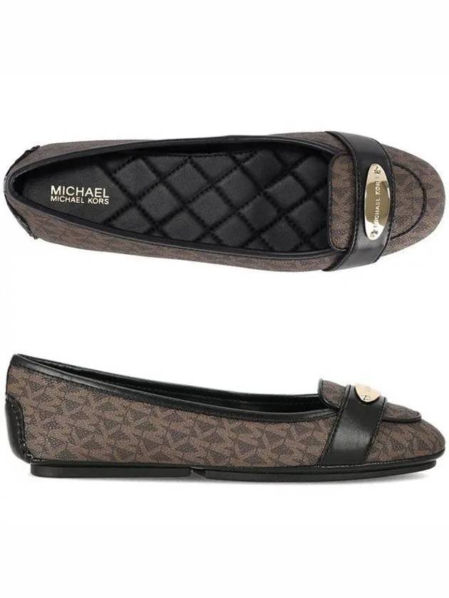 Logo Monogram Leather Flats Light Brown - MICHAEL KORS - BALAAN 2