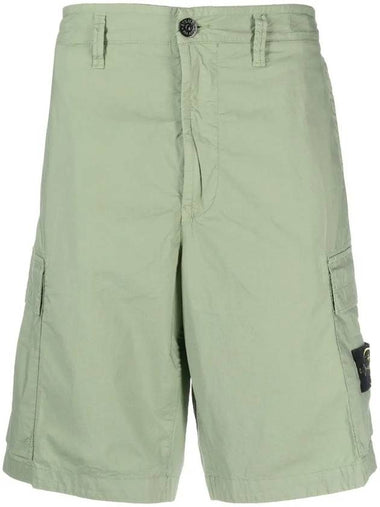 Men's Logo Patch Cargo Shorts Sage Green - STONE ISLAND - BALAAN 1