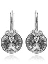 Bella V Drop Crystal Round Cut Earrings Silver - SWAROVSKI - BALAAN 2