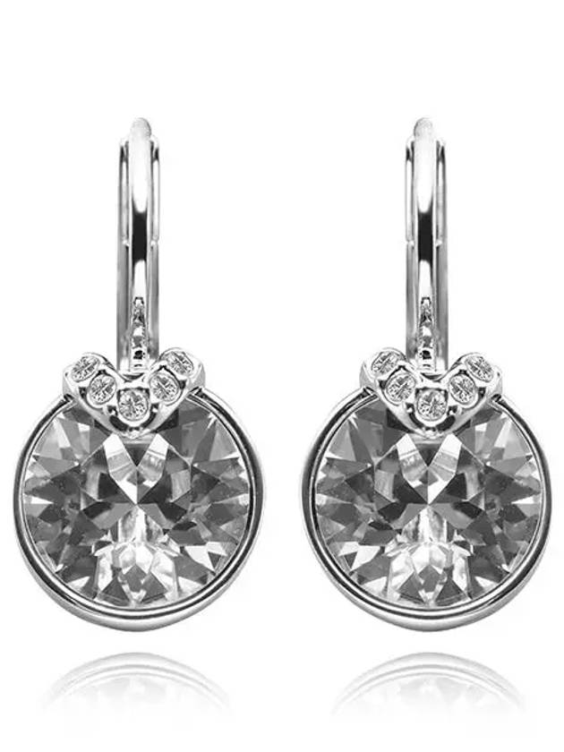 Bella V Drop Crystal Round Cut Earrings Silver - SWAROVSKI - BALAAN 6