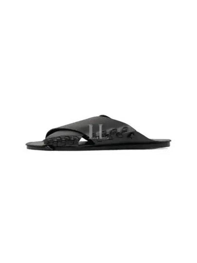 Leather Slide Sandals Black - JIL SANDER - BALAAN 2