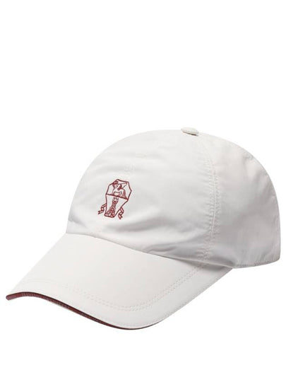 Embroidered Logo Curved Peak Ball Cap White - BRUNELLO CUCINELLI - BALAAN 2