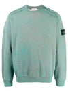 Men's Crew Neck Cotton Sweatshirt Green - STONE ISLAND - BALAAN 2