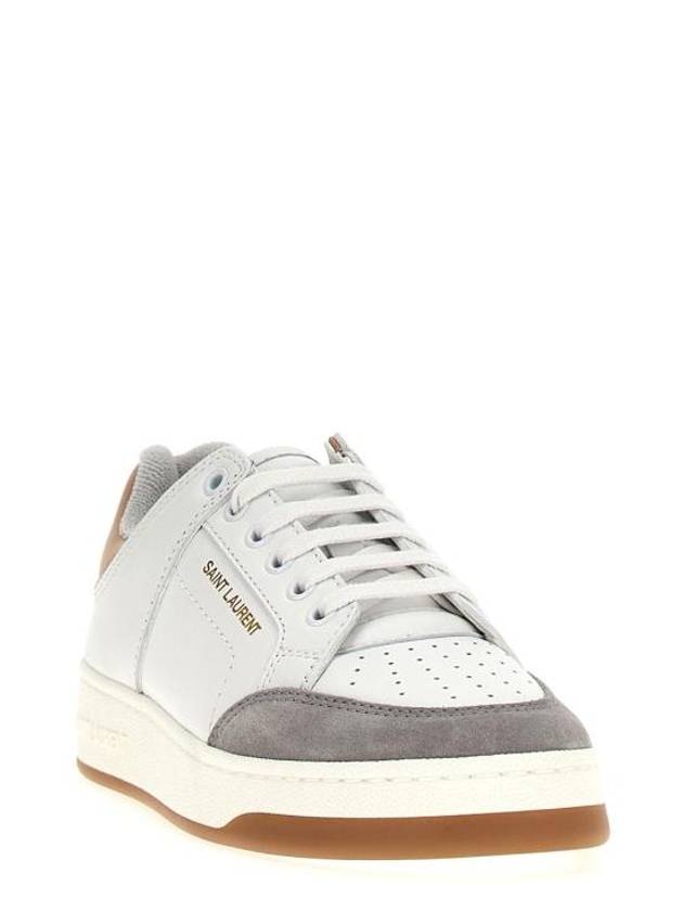 Sl61 Smooth Leather Suede Low Top Sneakers White - SAINT LAURENT - BALAAN 3