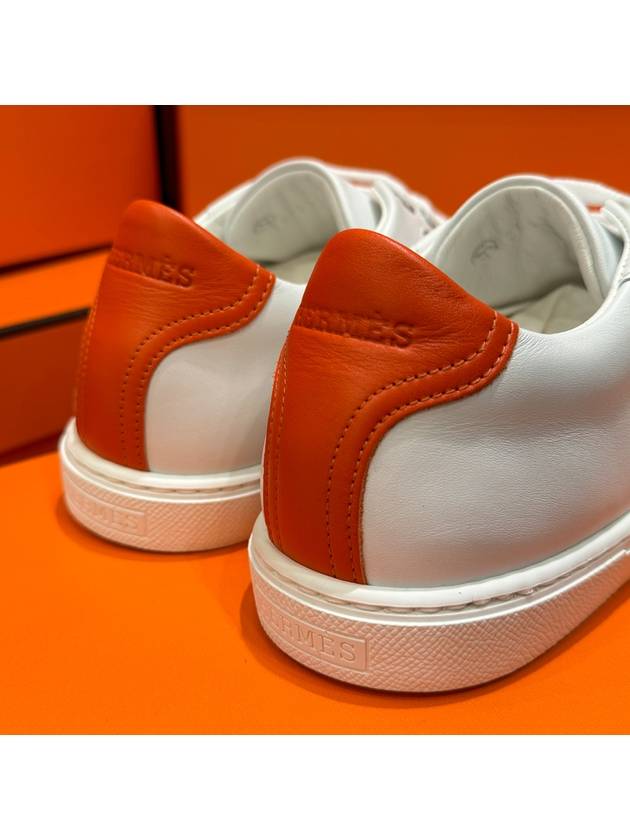 Women's Avantage Sneakers Calfskin Orange White - HERMES - BALAAN 6