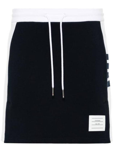 4-Bar Stripe Short A-Line Skirt Navy - THOM BROWNE - BALAAN 1