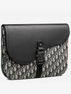 Oblique Saddle A4 Pouch Bag Black - DIOR - BALAAN 4