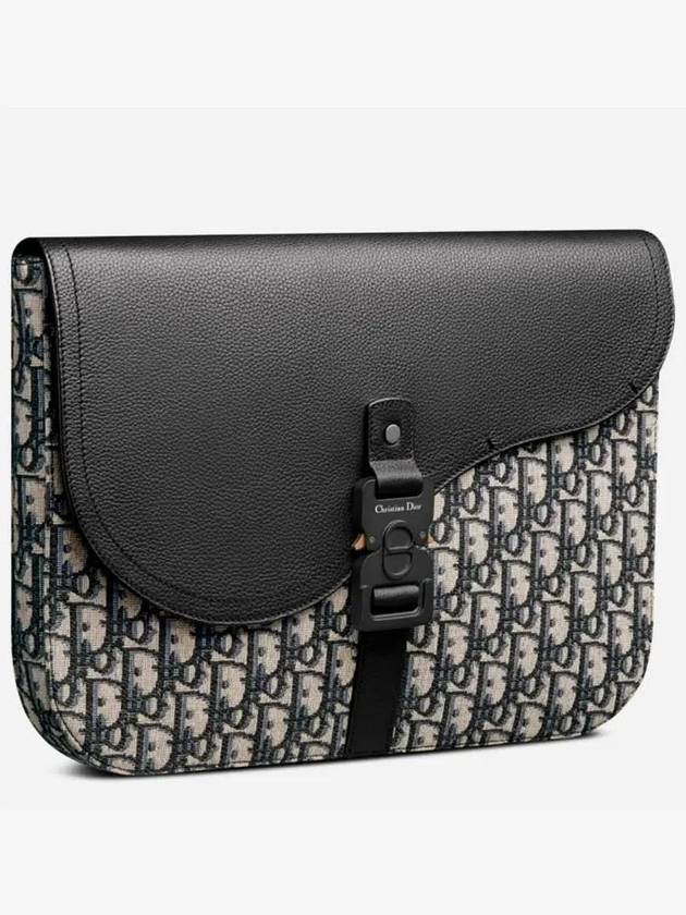 Oblique Saddle A4 Pouch Bag Black - DIOR - BALAAN 4