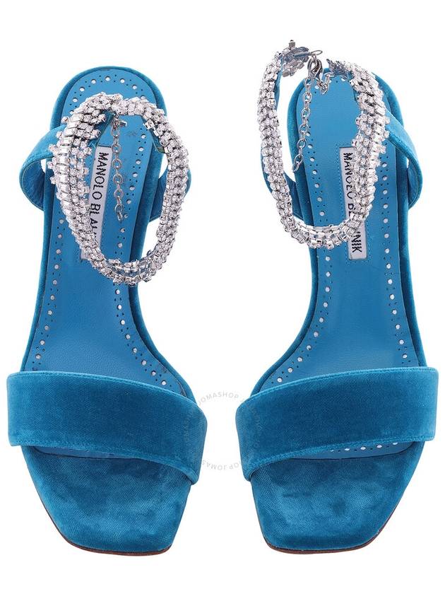 Manolo Blahnik Blue Parinasan Crystal Strap Sandals, Brand Size 36 ( US Size 6 ) - MANOLO BLAHNIK - BALAAN 3