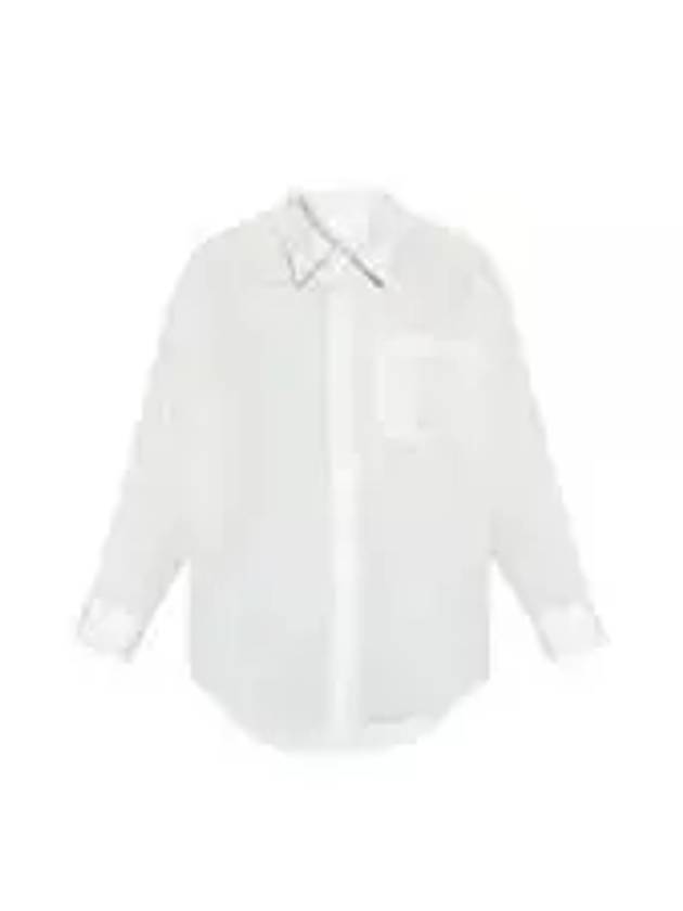 Boxy Fit Poplin Long Sleeve Shirt Natural White - AMI - BALAAN 2