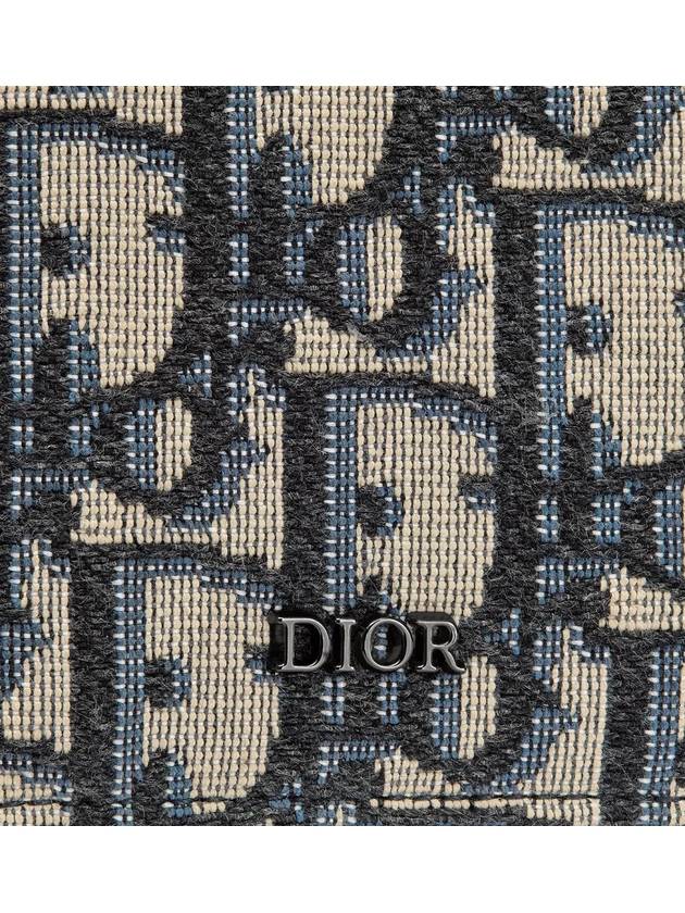 Vertical Half Card Holder Beige And Black  Oblique Jacquard - DIOR - BALAAN 6