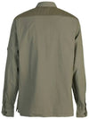 Lens Poplin Long Sleeve Shirt Khaki - CP COMPANY - BALAAN.