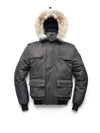 Men's Cartel Hooded Fur Down Bomber Jacket Steel Grey - NOBIS - BALAAN 1