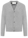 V-Neck Cashmere Cardigan Light Grey - AMI - BALAAN 2