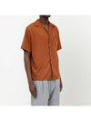 Back Stitch Pocket Viscose Short Sleeve Shirt Brown - MAISON MARGIELA - BALAAN 3