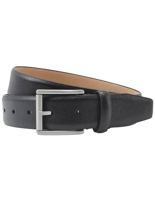 Casual Slim Leather Belt Black - CALVIN KLEIN - BALAAN 1