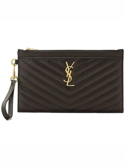 Monogram Quilted Bill Pouch Clutch Bag Black - SAINT LAURENT - BALAAN 2