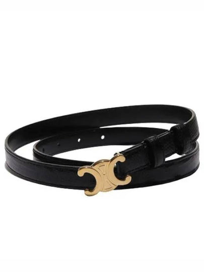 Small Lizard Triomphe Belt Black - CELINE - BALAAN 2