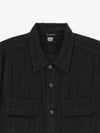 Resin Linen Lens Button Twin Pocket Long Sleeve Shirt Black - CP COMPANY - BALAAN 4