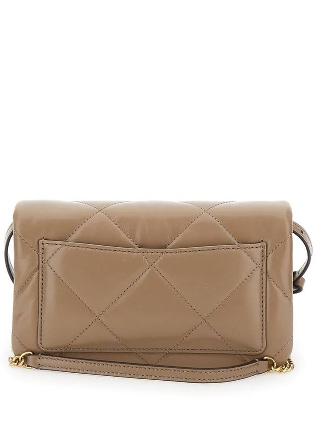 'Kira' Beige Mini Bag With Logo Plate And Shoulder Strap In Nappa - TORY BURCH - BALAAN 2