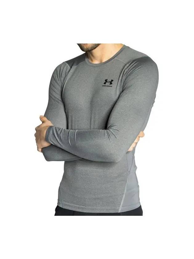 Men's Heat Gear Compression Long Sleeve T-Shirt Grey - UNDER ARMOUR - BALAAN 1