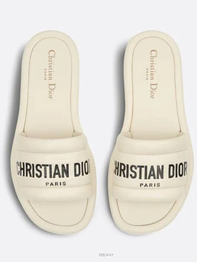 Every-D Embossed Lambskin Slippers White - DIOR - BALAAN 2