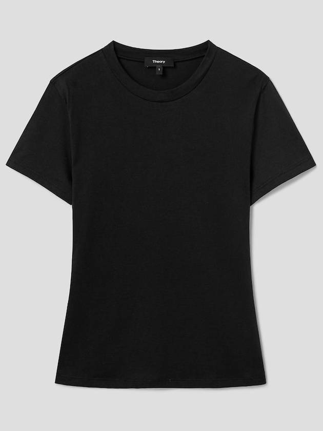 Women's Tiny Cotton Short Sleeve T-Shirt Black - THEORY - BALAAN 2