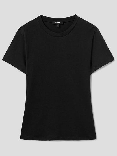 Women's Tiny Cotton Short Sleeve T-Shirt Black - THEORY - BALAAN 2