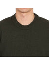 Logo Patch Crew Neck Wool Knit Top Khaiki - STONE ISLAND - BALAAN 7