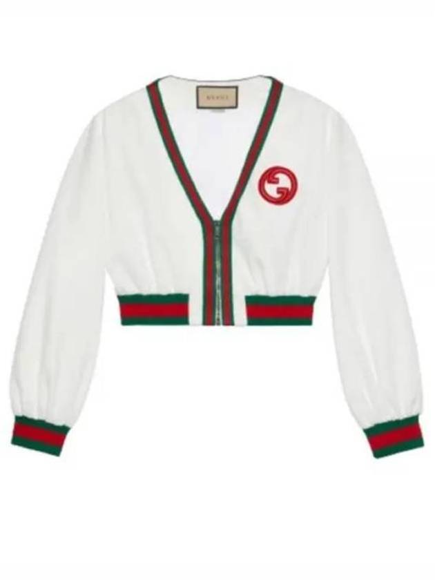 Cropped Web Jacket White - GUCCI - BALAAN 2