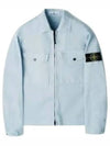 Garment Dyed Overshirt Zip Up Jacket Blue - STONE ISLAND - BALAAN 2